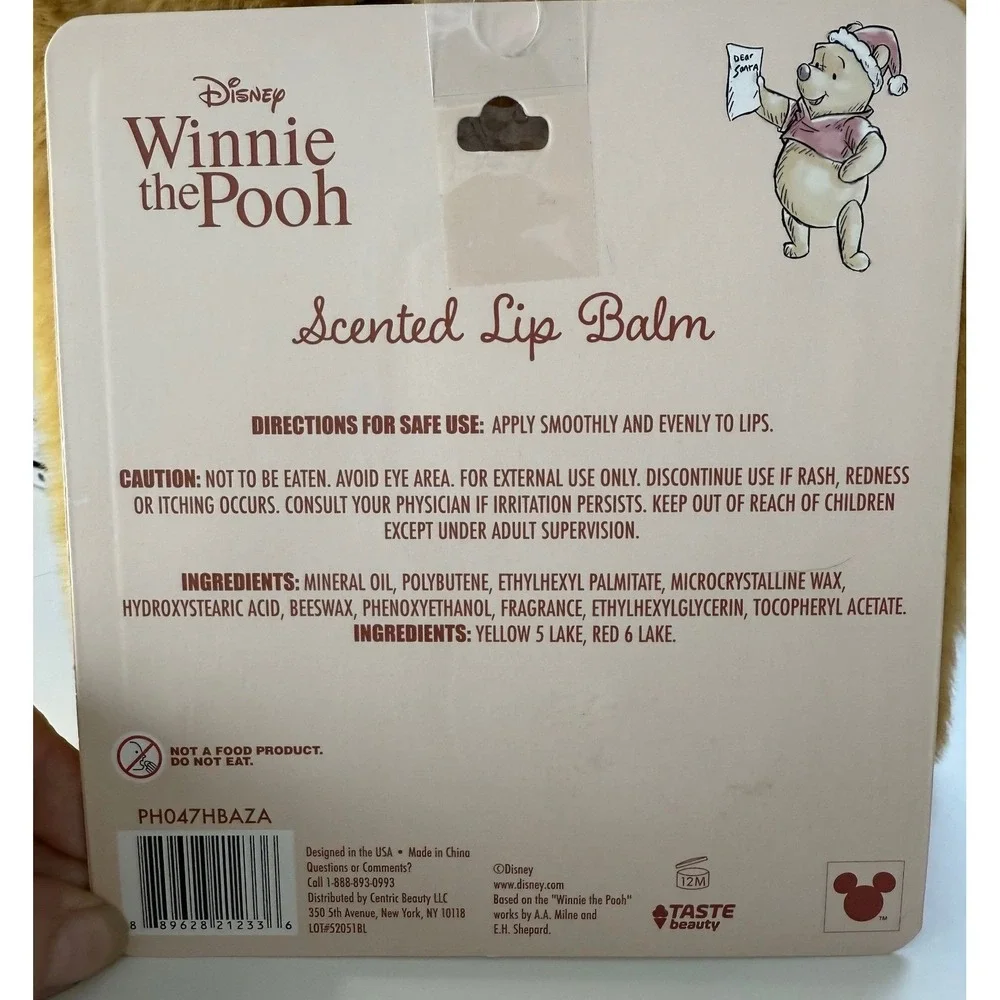 Disney‎ Winnie the Pooh Scented Lip Balm and Large Fuzzy Eyeshadow Palette Set